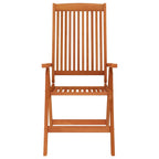 vidaXL Solid Eucalyptus Wood Folding Patio Chairs - Portable, Adjustable Backrest (5 Positions), Maximum Load 242.5 lb - Ideal for Garden, Terrace, Outdoor Trips- Pack of 6