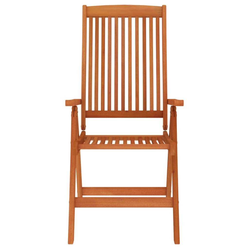 vidaXL Solid Eucalyptus Wood Folding Patio Chairs - Portable, Adjustable Backrest (5 Positions), Maximum Load 242.5 lb - Ideal for Garden, Terrace, Outdoor Trips- Pack of 6