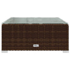 vidaXL Durable Patio Coffee Table - Brown Poly Rattan & Glass, Lightweight, Waterproof, Modular Design, Easy Maintenance, 23.6"x23.6"x11.8"