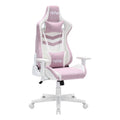 Techni Sport 17" Modern Fabric Ergonomic Gaming Chair in Pink/White