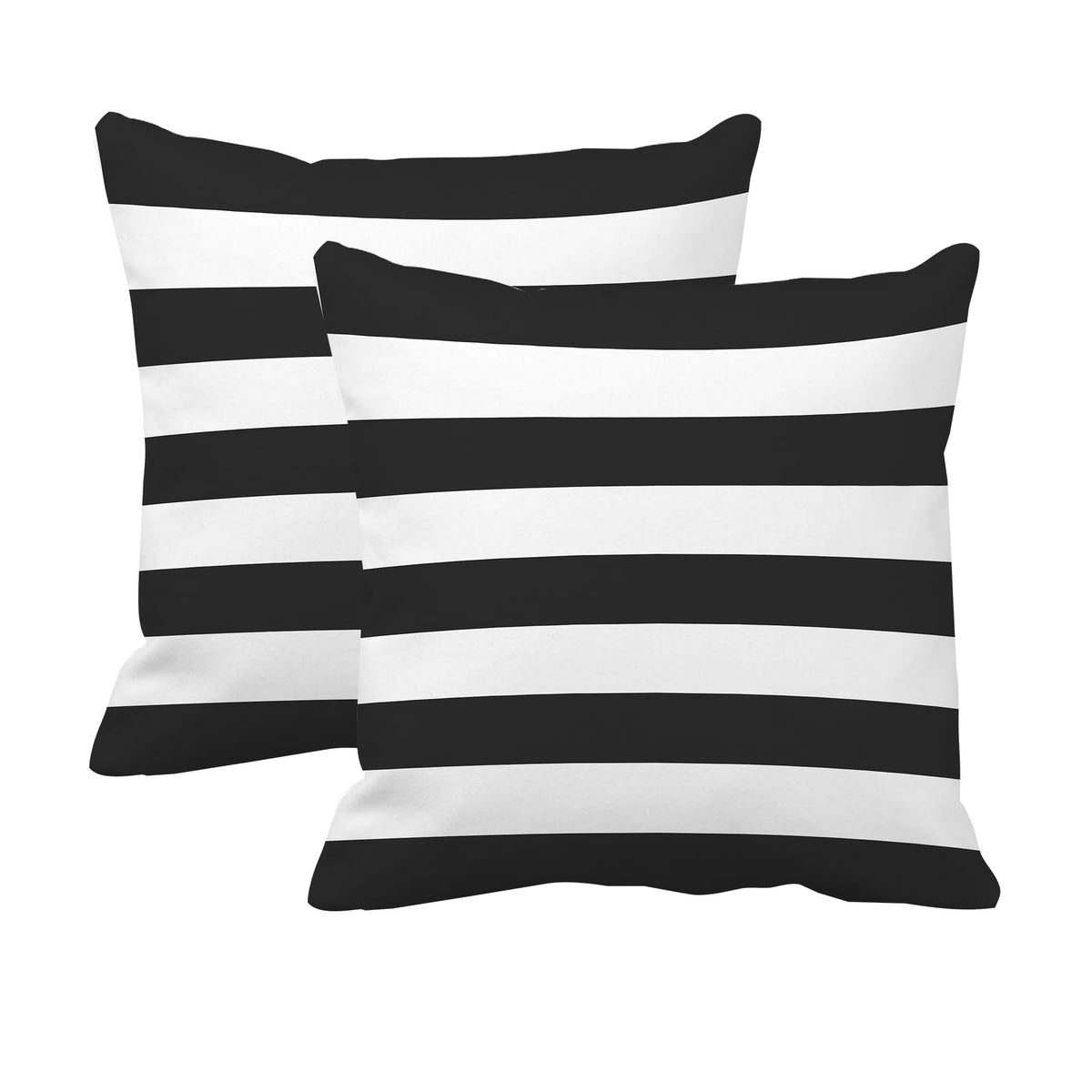 Leaveland Dark Grey And White Stripe Set Of 2 20X20 Inch Throw Pillow Cover Charcoal Gray Striped Decorative Soft Cushion Case S
