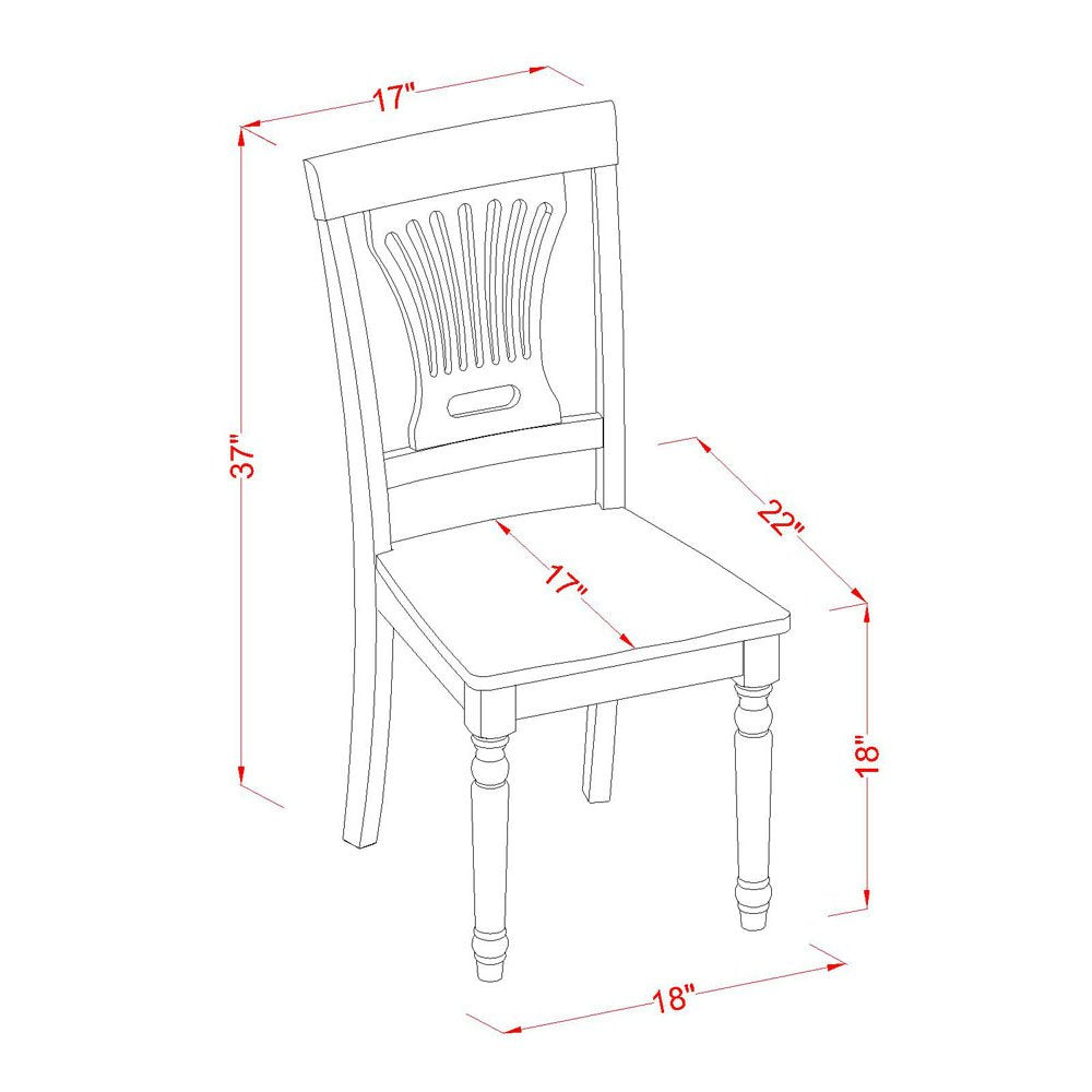 East West Furniture Dining Room Chairs, Set of 2, Black & Cherry