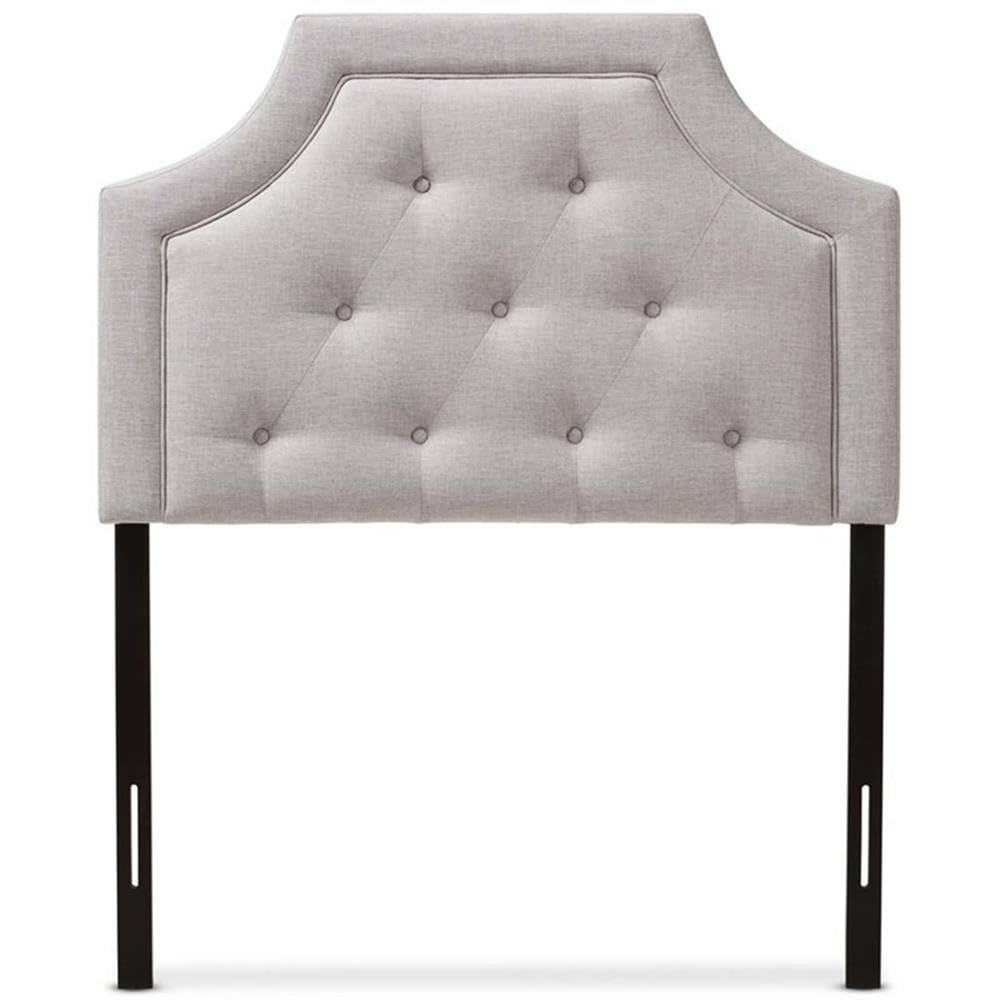 Baxton Studio Twin Size Headboard - Modern Greyish Beige Fabric Design