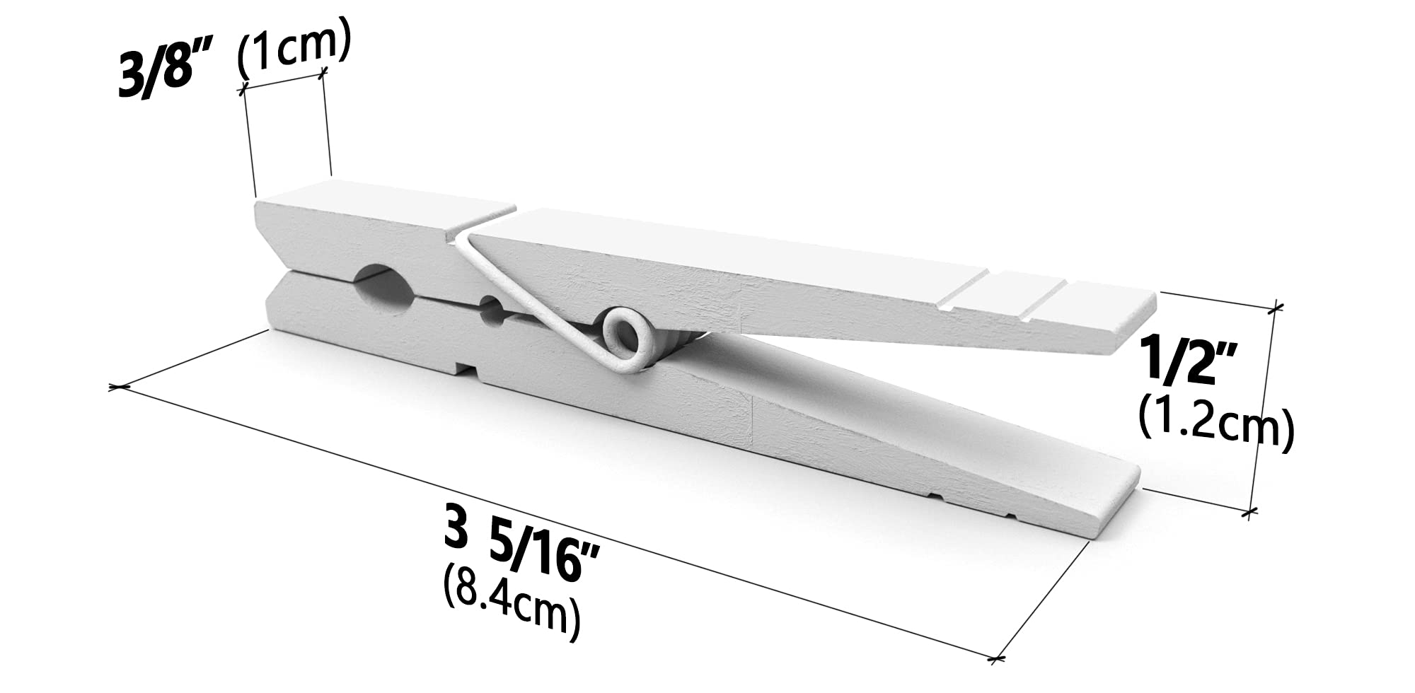 Lwr Crafts Wooden Large Clothespins 3-5/16' 8.4Cm 30 Pieces Per Pack (White)