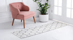 Unique Loom Trellis Frieze Collection Area Rug - Rounded (2' X 8' 8'' Runner, Ivory/ Gray)