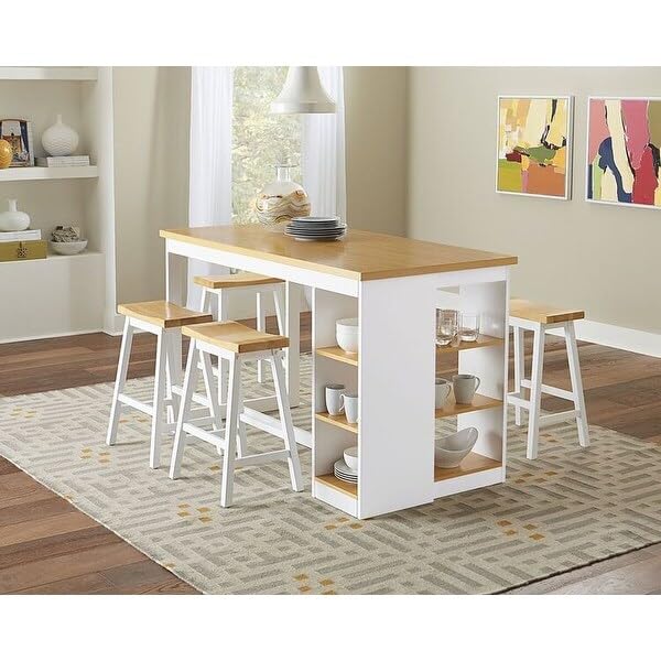 Progressive Furniture Christy Counter Stools Set Of 2, 18&quot; W X 14&quot; D X 24&quot; H, Oak/White
