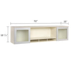 Safco Mayline Mnh72Tss Medina Hutch Cabinet With Glass Doors, 72"W, Textured Sea Salt Laminate