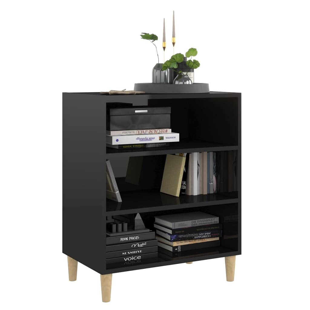 vidaXL Sideboard High Gloss Black 22.4&quot;x14&quot;x28&quot; Chipboard