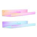 upsimples 2 Pack Acrylic Shelves for Wall Storage, 15 Floating Shelves, Kids Bookshelf, Nail Polish Holder, Perfume Display Shel