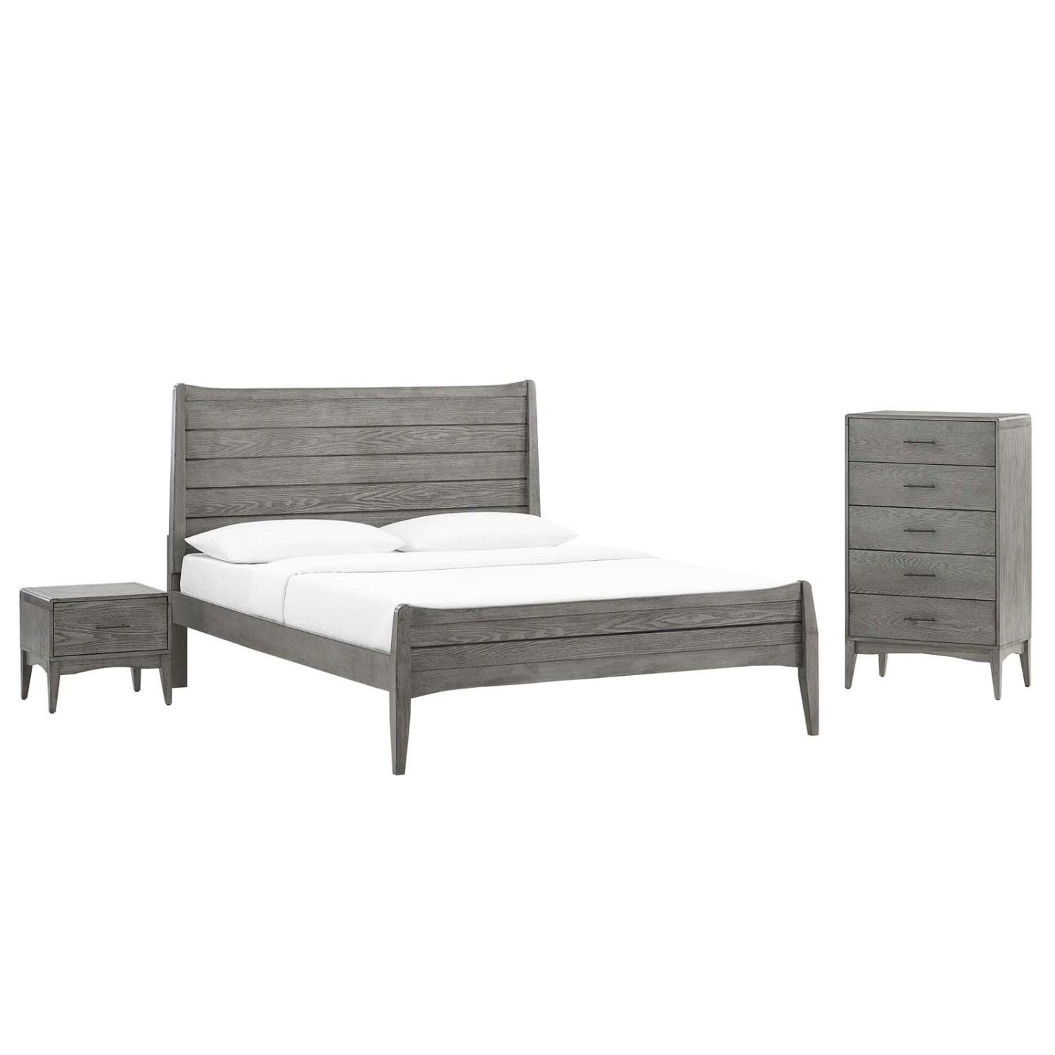 Modway Mod-6367-Gry-Set Georgia 3 Piece Bedroom Set, Gray Miscellaneous