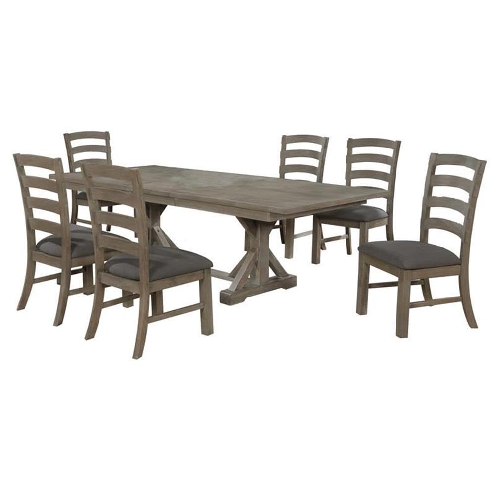 Best Quality Furniture 7 Piece Dining Set, Gray