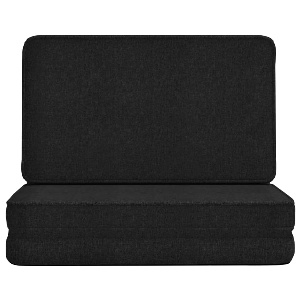 vidaXL Multipurpose Folding Floor Chair - Black Fabric, Comfortable Foam Filled, Fully Adjustable Lounge Bed, Compact Design, No Assembly Required