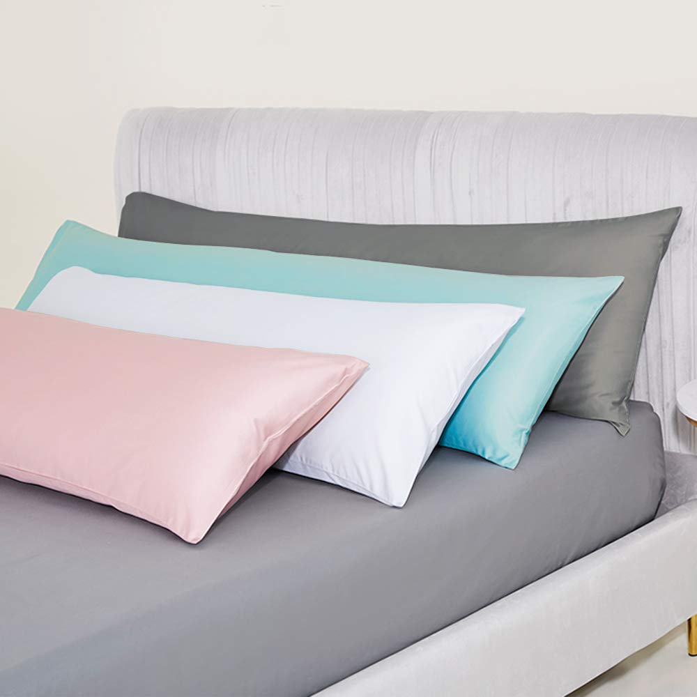 Ntbay 500 Thread Count 100% Egyptian Cotton Body Pillowcase, Super Soft And Breathable Envelope Closure Full Body Pillowcase For Adults, 20X54 Inches, Light Purple