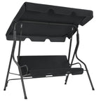 vidaXL Anthracite Garden Swing Bench with Canopy - Durable Powder-Coated Steel Frame with Polyester Seats - Outdoor Relaxation Swing Chair with Sun Shade