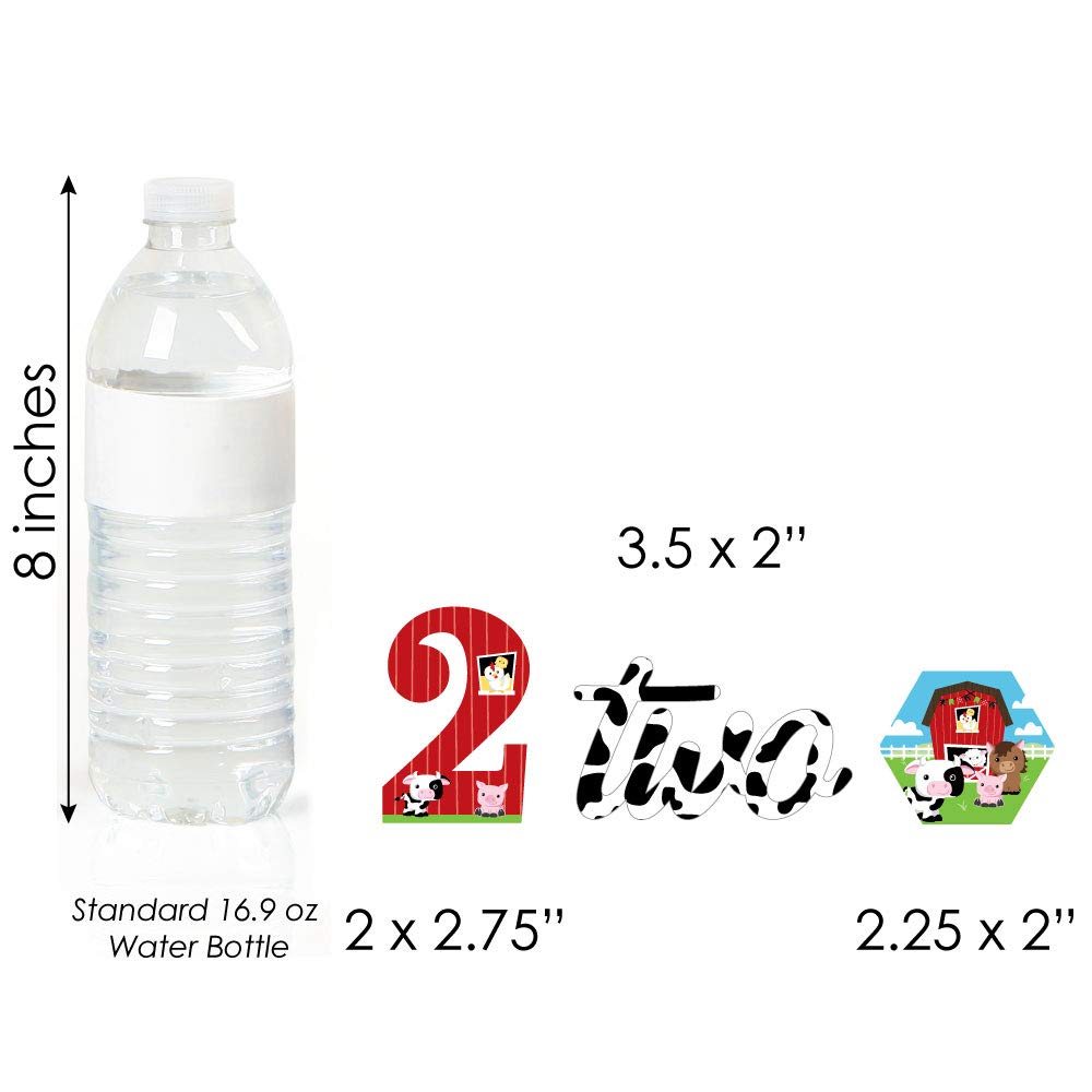 Big Dot Of Happiness 2Nd Birthday Farm Animals - Diy Shaped Barnyard Second Birthday Party Cut-Outs - 24 Count