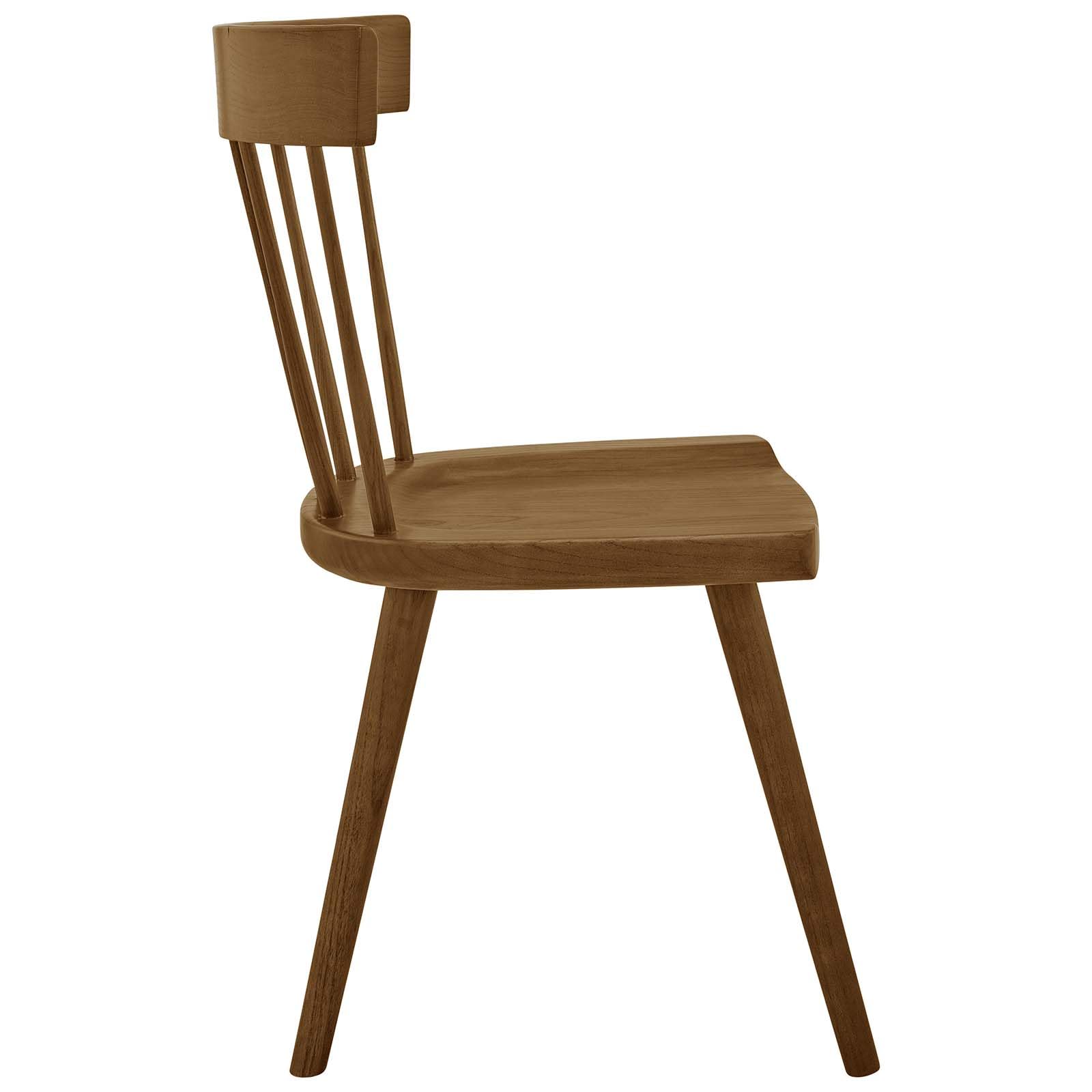 Modway Sutter Modern Farmhouse Wood Dining Chair In Walnut - Set Of 2