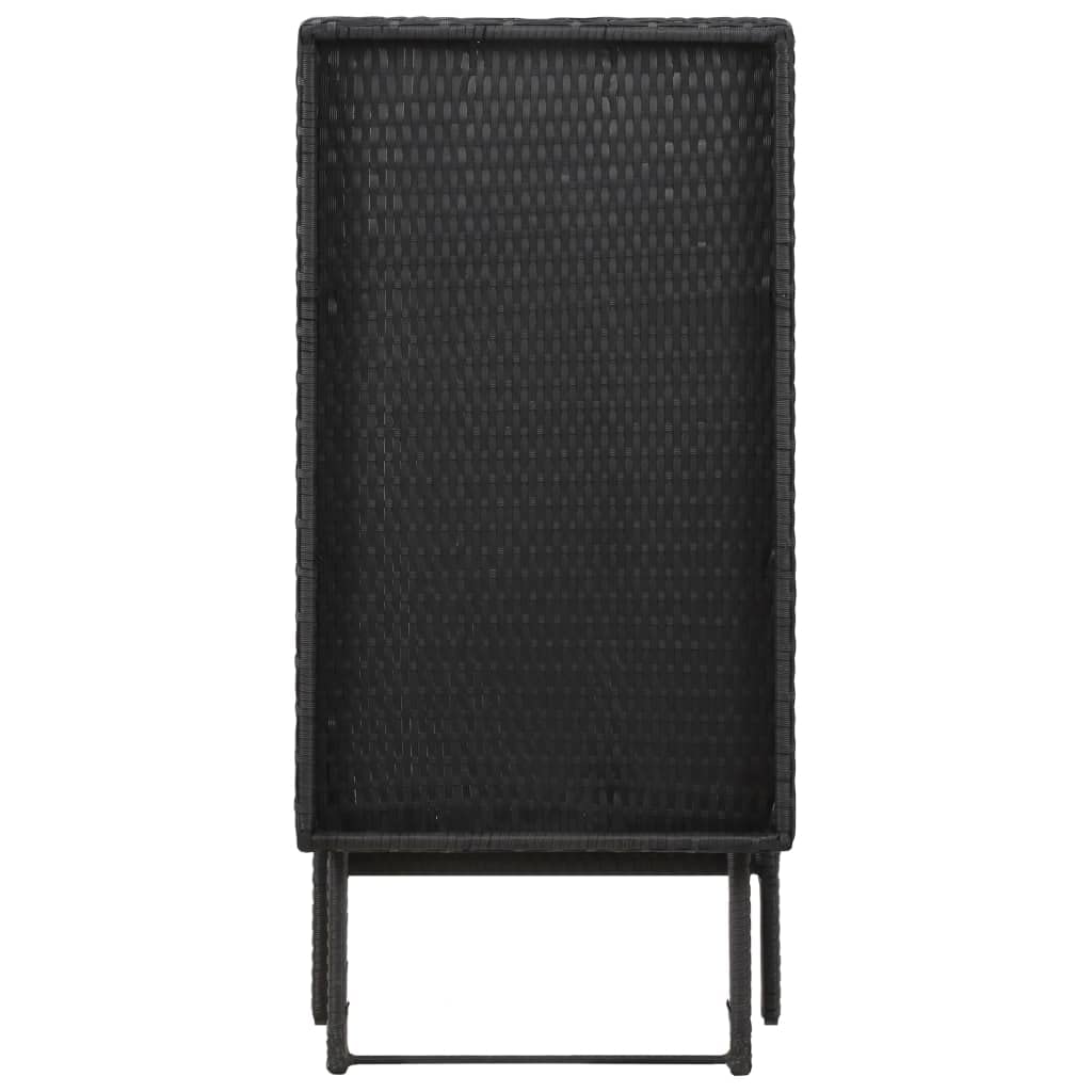 vidaXL Foldable Table - Black Poly Rattan and Metal Console Table - Indoor/Outdoor Table with Easy Clean Design - 31.5&quot;x17.7&quot;x29.5&quot;