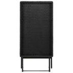 vidaXL Foldable Table - Black Poly Rattan and Metal Console Table - Indoor/Outdoor Table with Easy Clean Design - 31.5"x17.7"x29.5"