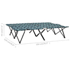 vidaXL Two Person Folding Sun Lounger Leaf Print Steel