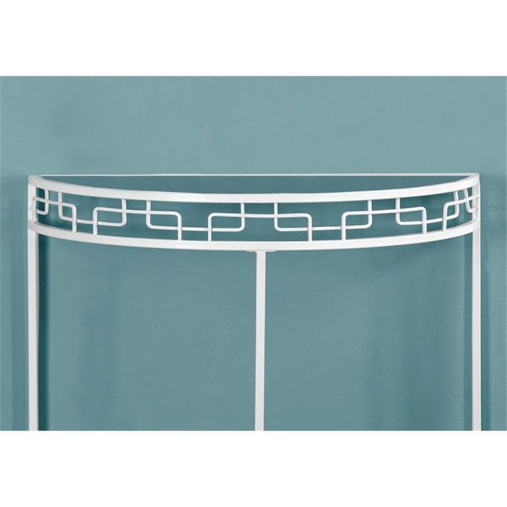 Monarch Specialties I Metal Hall Console Accent Table, 36&quot;, White