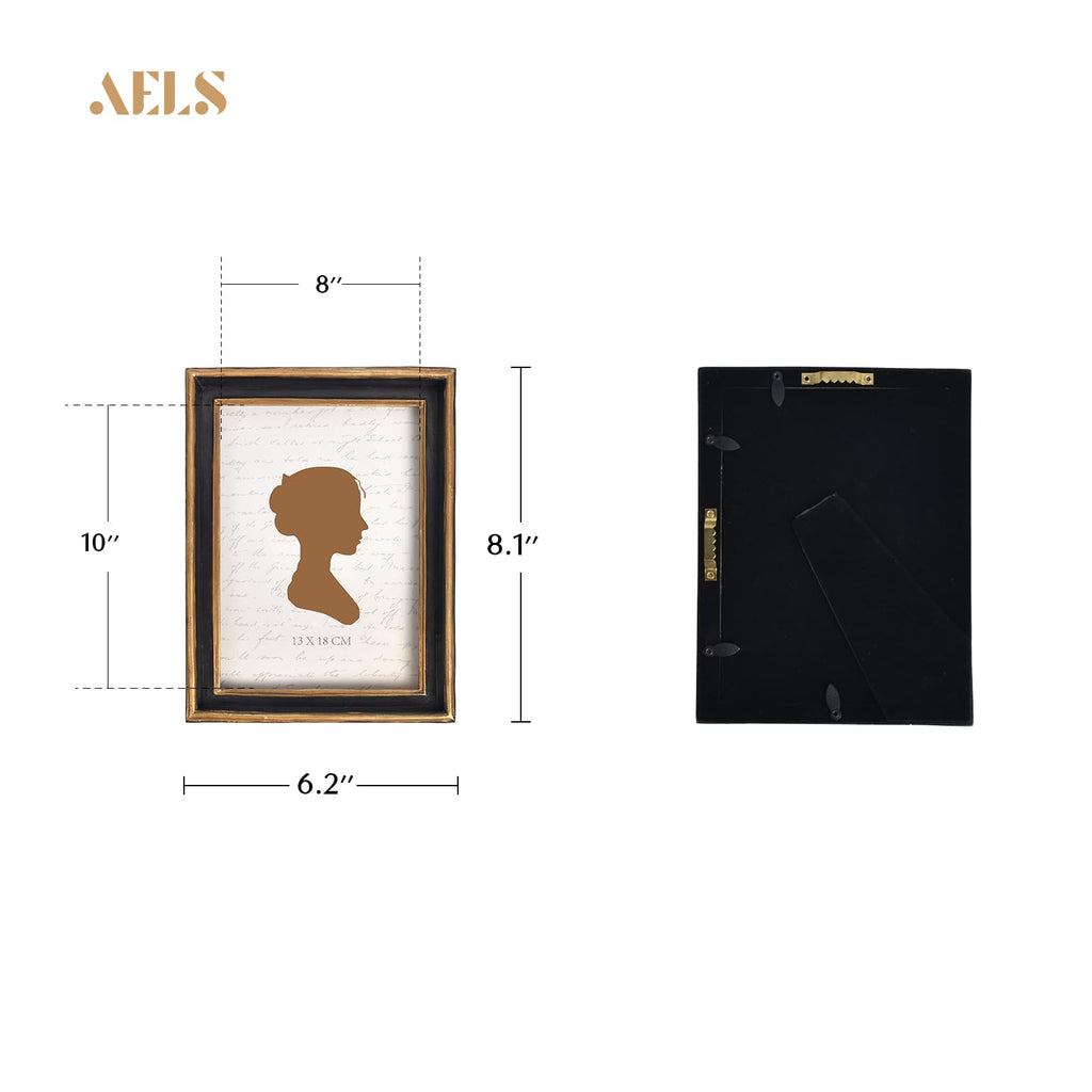 Aels 5X7 Inch Vintage Picture Frame, Elegant Antique Photo Frames With Glass Front, Photo Display, Tabletop Wall Hanging, Gift I