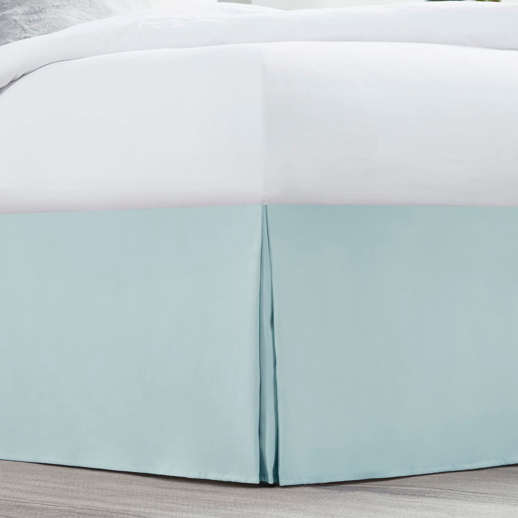 Nestl Light Baby Blue Bed Skirt Cal King Size - Cal King Bed Skirt 14 Inch Drop - Brushed Microfiber Bed Skirts - Hotel Quality Pleated Bed Skirt - Shrinkage & Fade Resistant