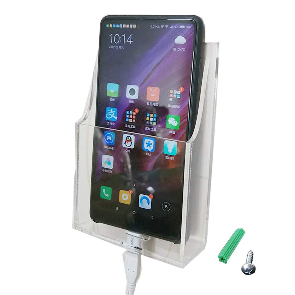 Zmmyr Acrylic Wall Mount Desk Organizer Storage Box For Cell Phones Holder In Home Office (1 Grid)