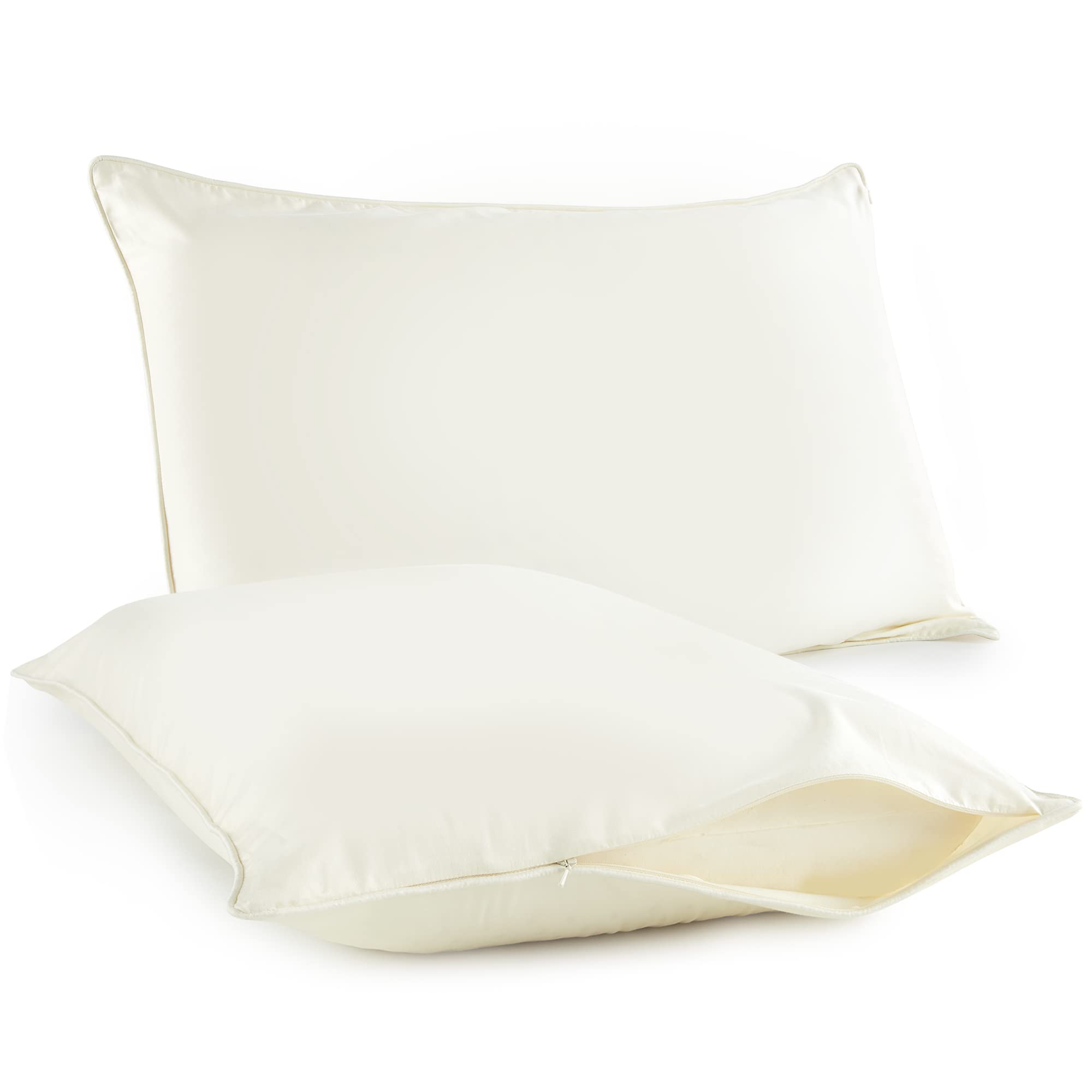 Whisper Organics Pillow Protector - Gots Certified, 100% Cotton Pillow Encasements With Zipper - Pillow Covers - 20 X 30 Inches,