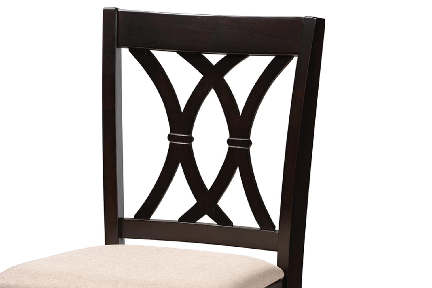 Baxton Studio Reneau Modern and Contemporary Sand Fabric Upholstered Espresso Brown Finished 5-Piece Wood Pub Set