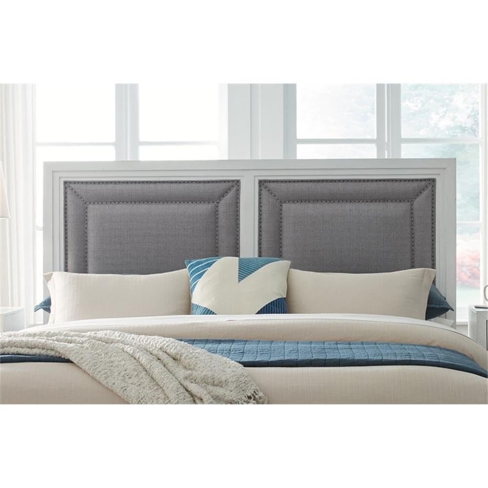 American Woodcrafters Dunescape 63&Quot; W Wood Queen Upholstered Headboard In White