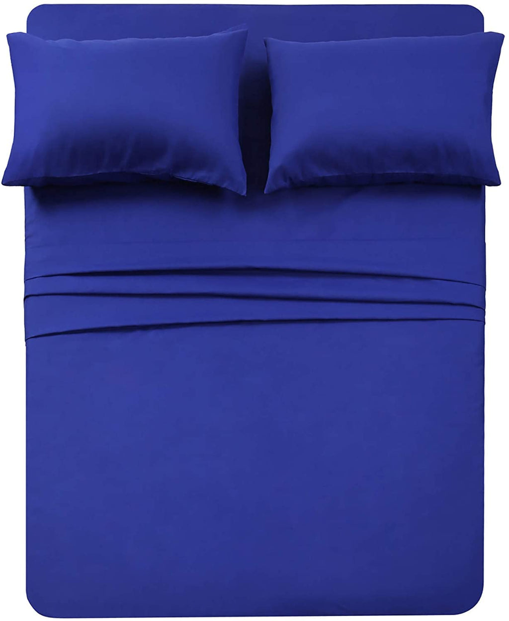 Twin Xl Sheets Set 4 Piece - Luxury 1800 Bedding Sheets & Pillowcases - 1 Flat Sheet,1 Fitted Sheet And 2 Pillow Cases - Extra Soft Cooling Bed Sheets - Deep Pocket Up To 16' (Twin Xl, Royal Blue)