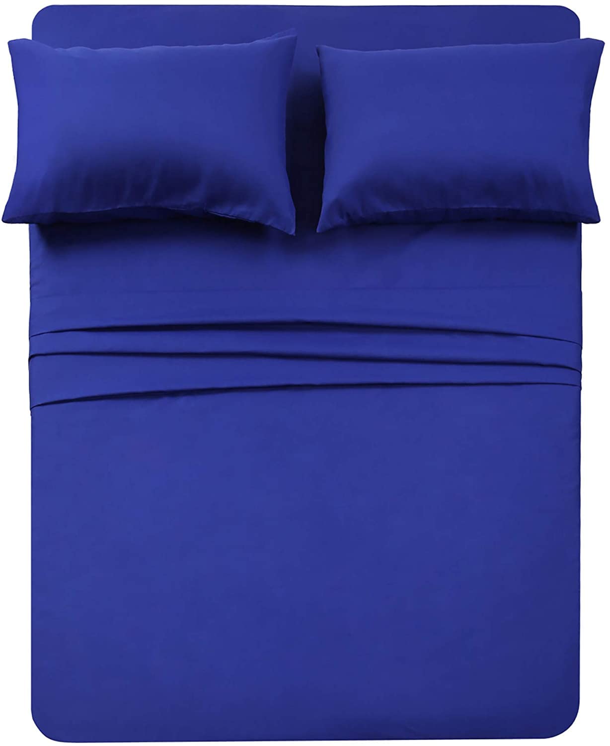 Twin Xl Sheets Set 4 Piece - Luxury 1800 Bedding Sheets & Pillowcases - 1 Flat Sheet,1 Fitted Sheet And 2 Pillow Cases - Extra Soft Cooling Bed Sheets - Deep Pocket Up To 16' (Twin Xl, Royal Blue)