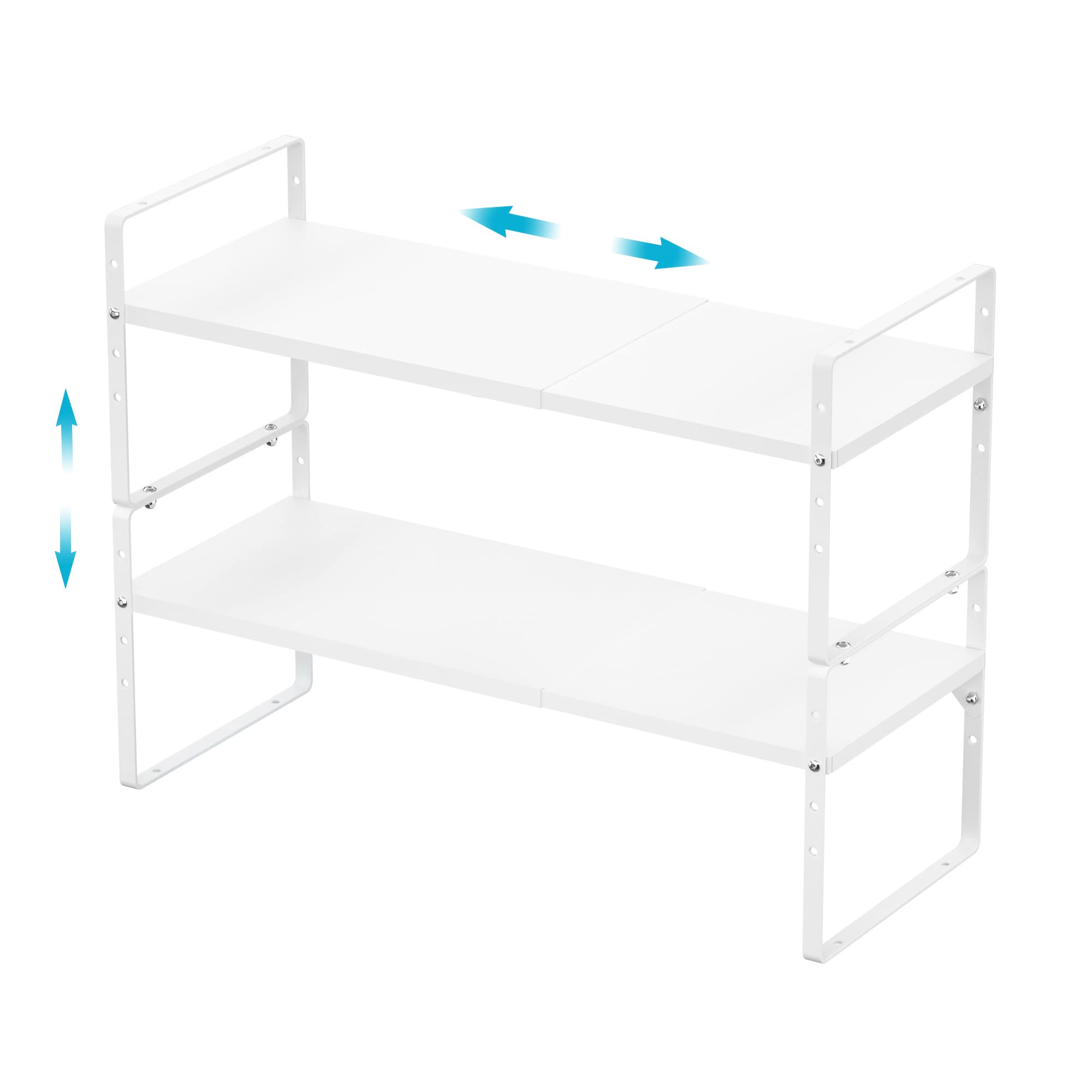 iPEGTOP Expandable Cabinet Storage Shelf Organizer Rack, Heavy Duty Cupboard Stand Spice Rack Adjustable Height Garage Pantry Sh