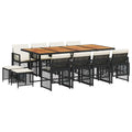 vidaXL Garden Dining Set Black