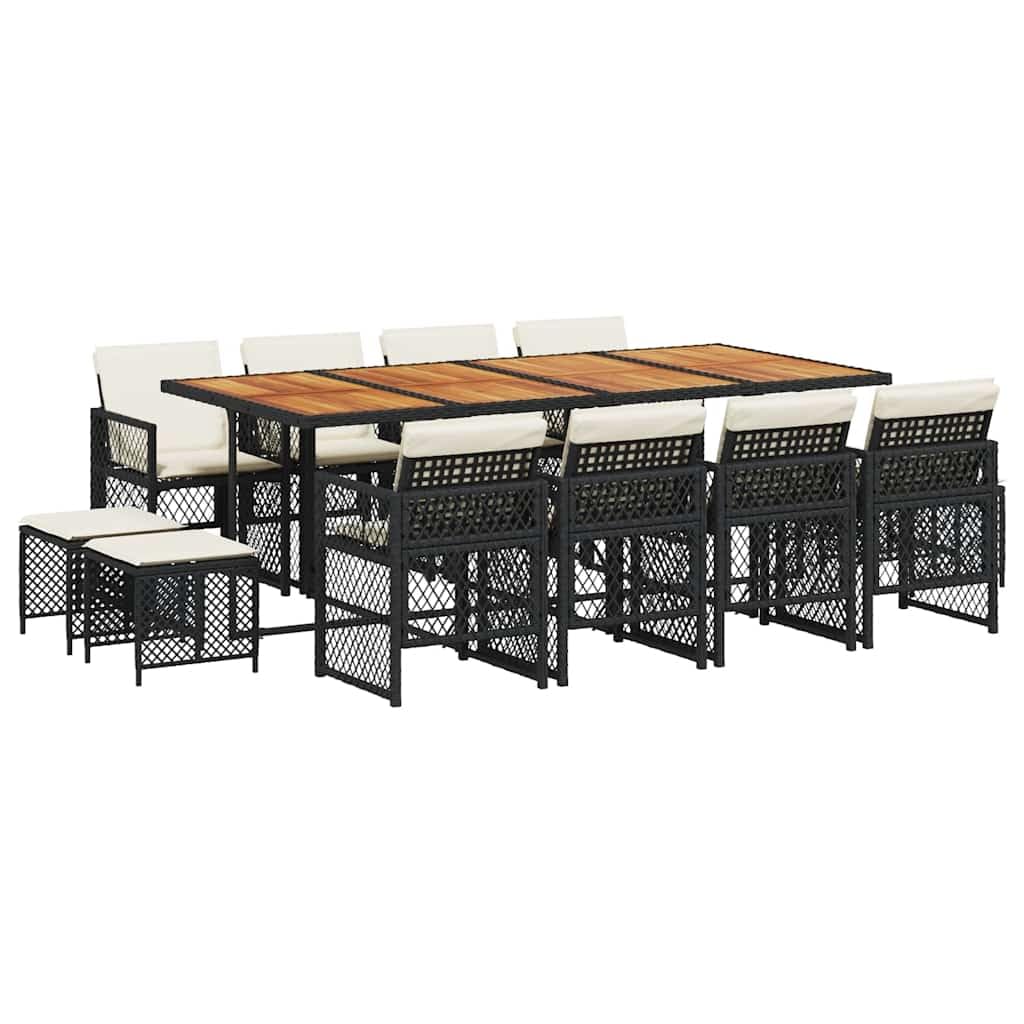 vidaXL Garden Dining Set Black