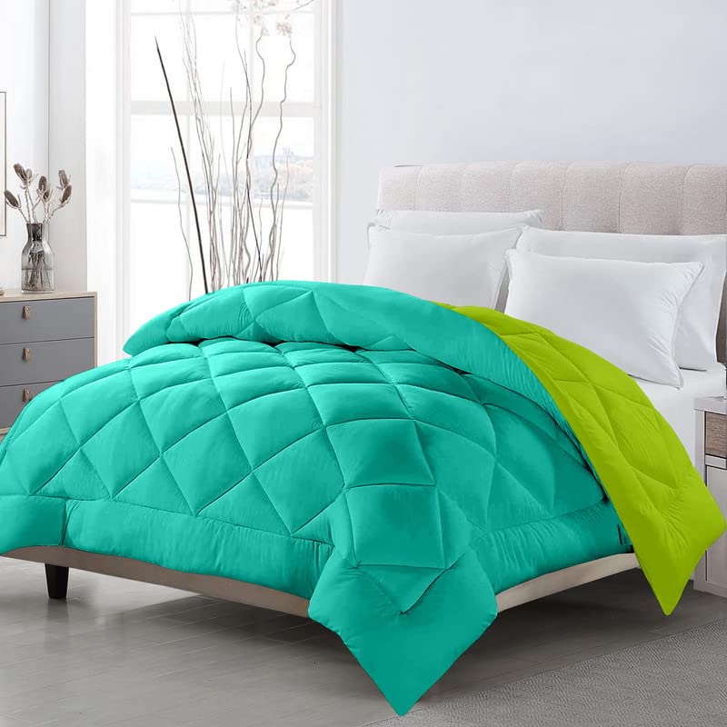 TundwalS Microfiber Reversible Solid Extra Comfort & Soft Comforter||Blanket Single Bed 200 Gsm Sea Green  Parrot Green 1 (Pie