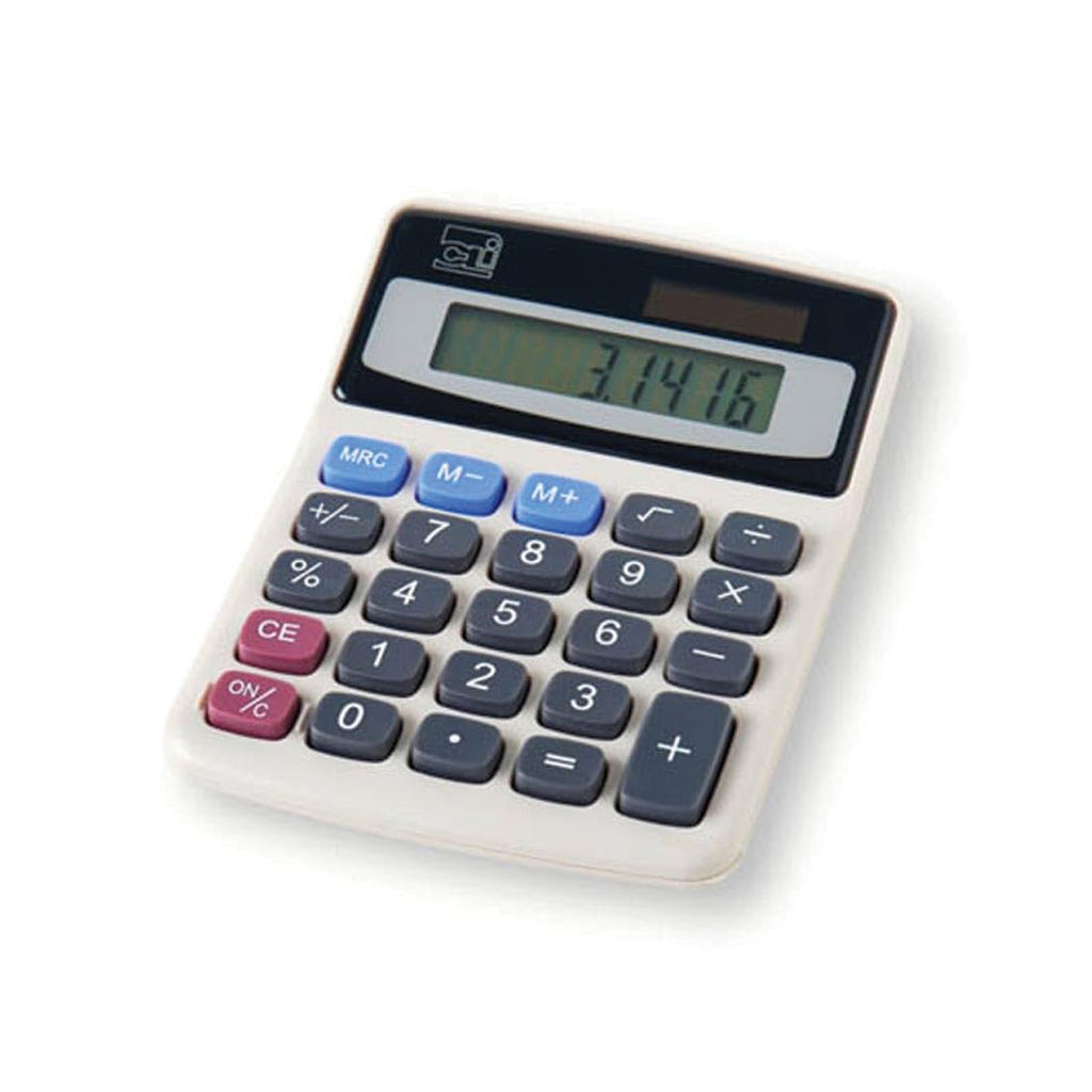 Charles Leonard Desktop Calculator, Battery And Solar Powered With Tilted 9 Digit Display, Gray (39200)