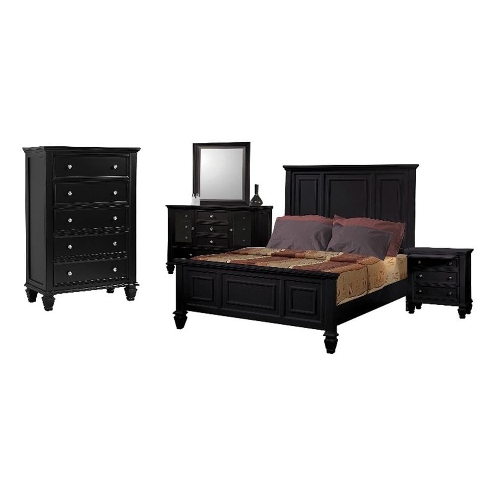 Coaster Sandy Beach Eastern King Bed 5-Piece Set, Black