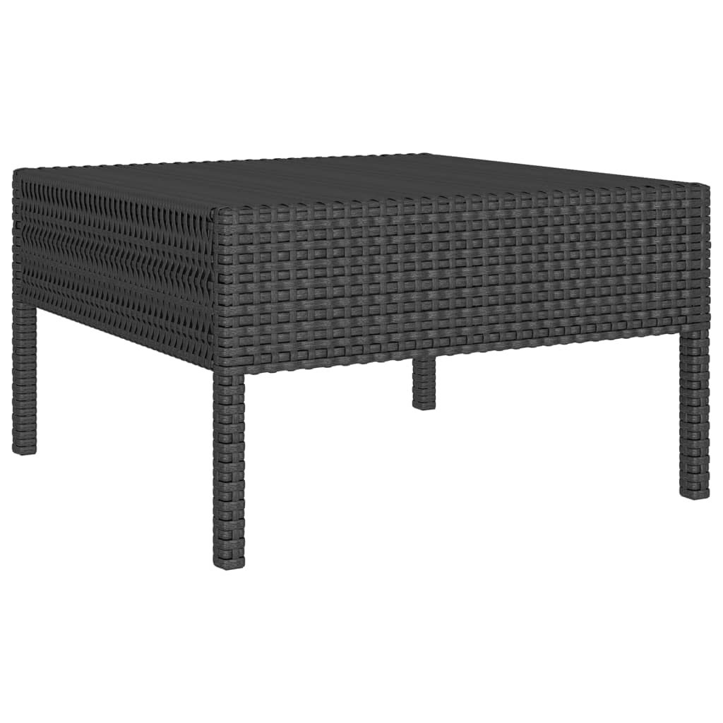 vidaXL 8 Piece Patio Lounge Set in Black & Cream White - Outdoor Poly Rattan Furniture Set with Weather-Resistant Powder-Coated Steel Frame & Thick Cushions
