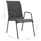 vidaXL Patio Dining Set 7 Piece Outdoor Garden Terrace Yard Patio Table and Chair Seating Seat Sitting Chair Dining Set Furniture Steel Anthracite