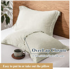 Simple&Opulence 100% Belgian Linen Pillow Shams -Set Of 2, King Size - Basic Style Breathable Pure Linen Suitable For Home - Soft And Durable With Envelope Closure (20''X 36'', Linen)