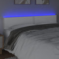 vidaXL Led Headboard, Upholstered Headboard for Bed Home, Bed Headboard with LED Light, Bedroom Furniture, White 70.9"x2"x30.7"/34.6" Faux Leather