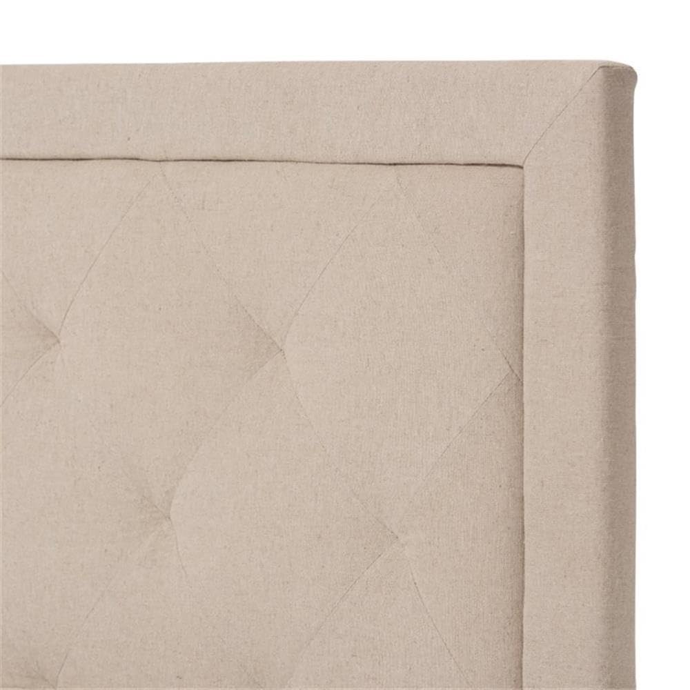 Baxton Studio Paris Modern and Contemporary Beige Linen Upholstered Twin Size Tufting Bed