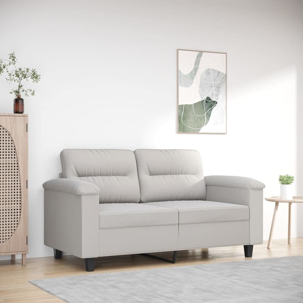 Vidaxl Light Gray 2-Seater Sofa With Durable Microfiber Fabric Upholstery, Comfortable Foam Filled Seats And Stylish Design-59.1&quot; X 30.3&quot; X 31.5&quot;