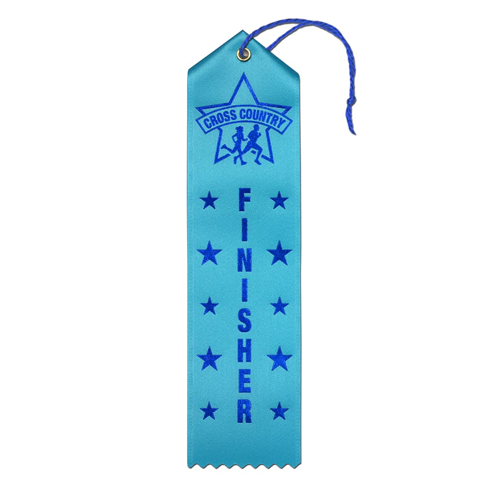 Ribbonsnow Cross Country Finisher Ribbons - 25 Ribbons With Card & String