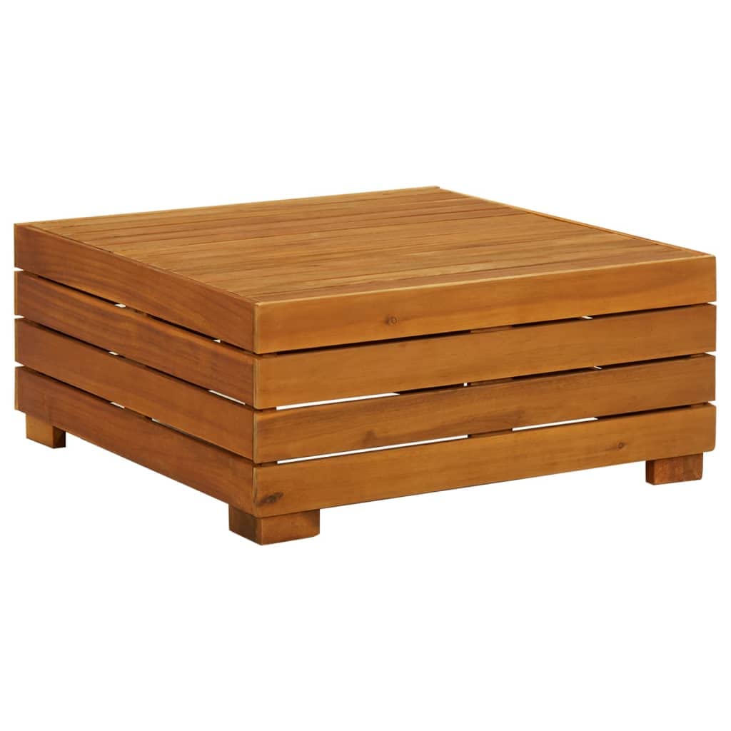 vidaXL Patio Table and Footrest Set with Cushion Solid Acacia Wood
