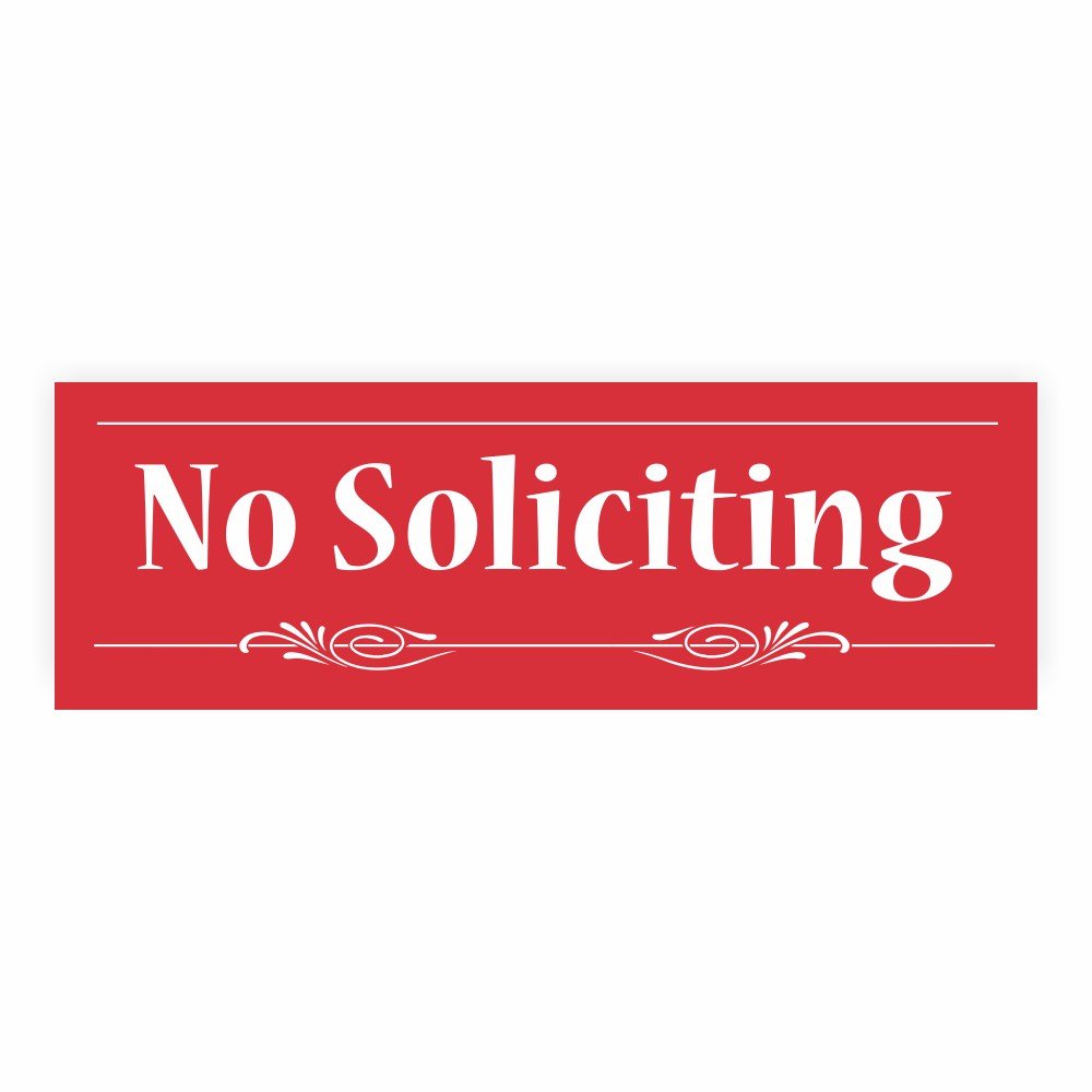 Decorative No Soliciting Sign (Red) - Large