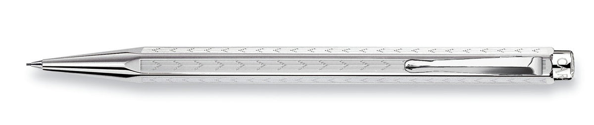 Caran D' Ache Chevron Ecridor Silver Plated/Rhodium Coat Chevron 0.7Mm Pencil (004.286)