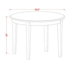 East West Furniture BOST3-WHI-W 3 Piece Kitchen Table Set for Small Spaces Contains a Round Dining Room Table and 2 Solid Wood Seat Chairs, 42x42 Inch, Linen White