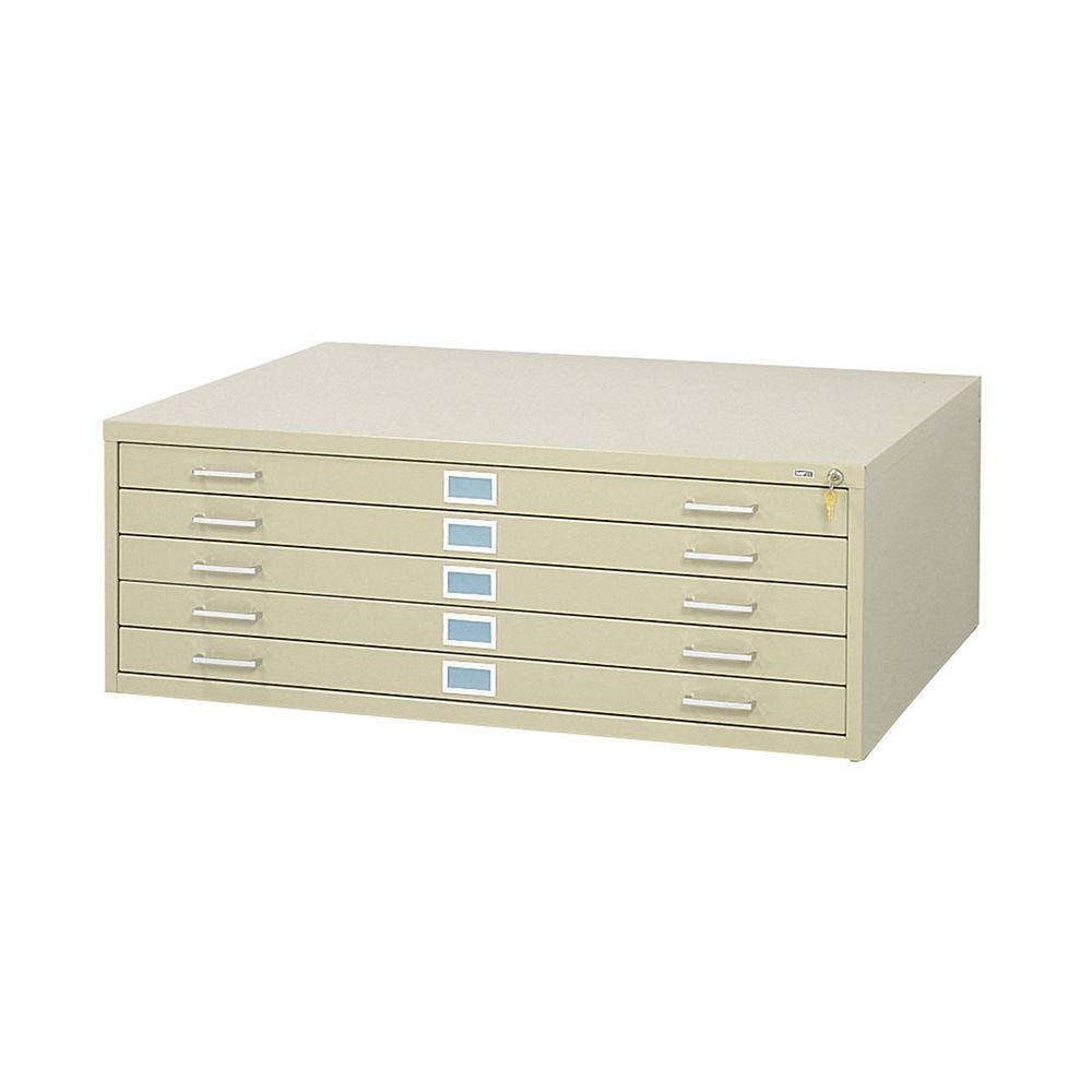 Safco® Five-Drawer Steel Flat File File,Flat,Metl,5Dwr,Tsd (Pack Of2)